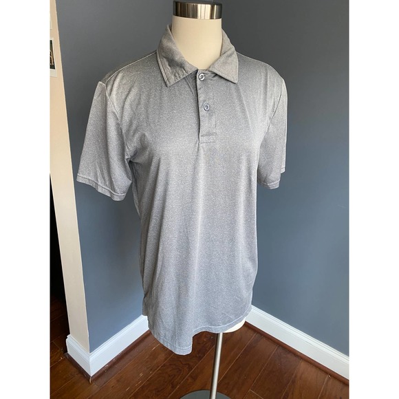 Men's gray space-dye athletic polo, size small - Picture 5 of 6